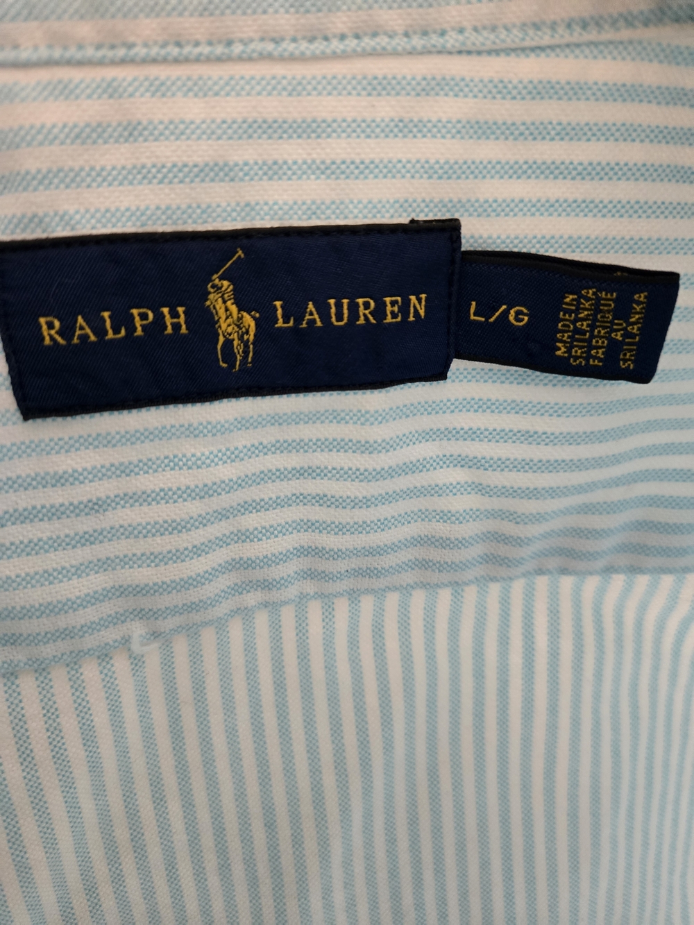 Ralph Lauren Polo Blue Striped Short Sleeve Shirt Women Size Medium Collared - Picture 2 of 2